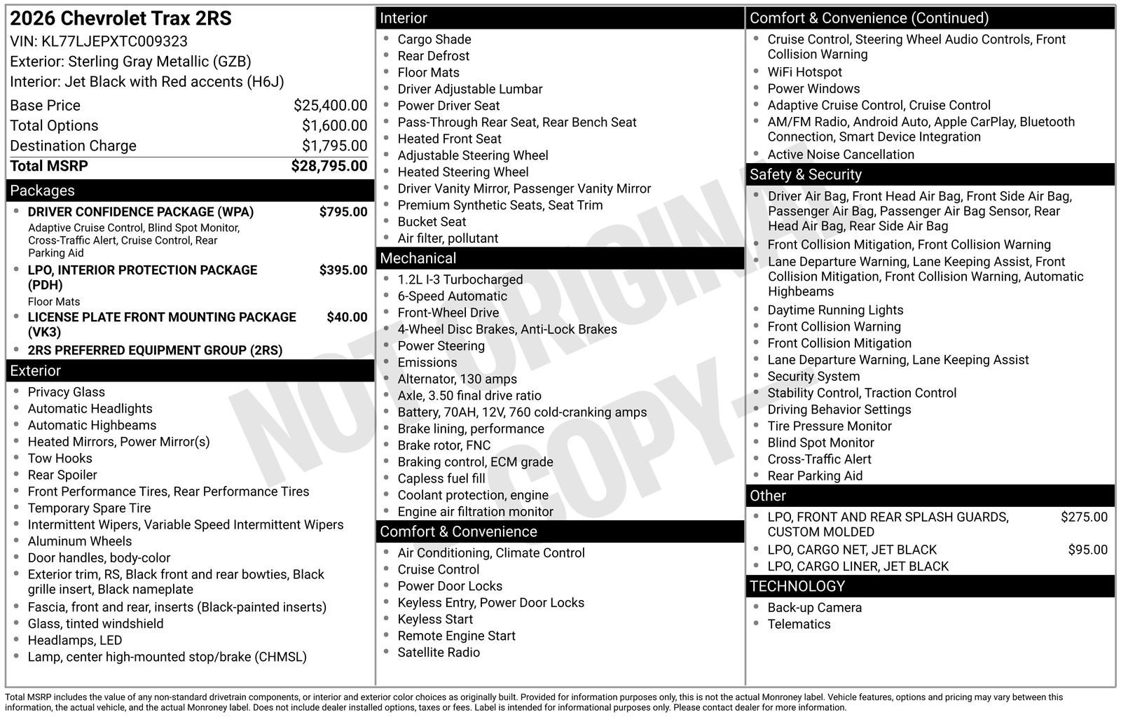 New 2026 Chevrolet Trax RS w/ Driver Confidence Package image 16