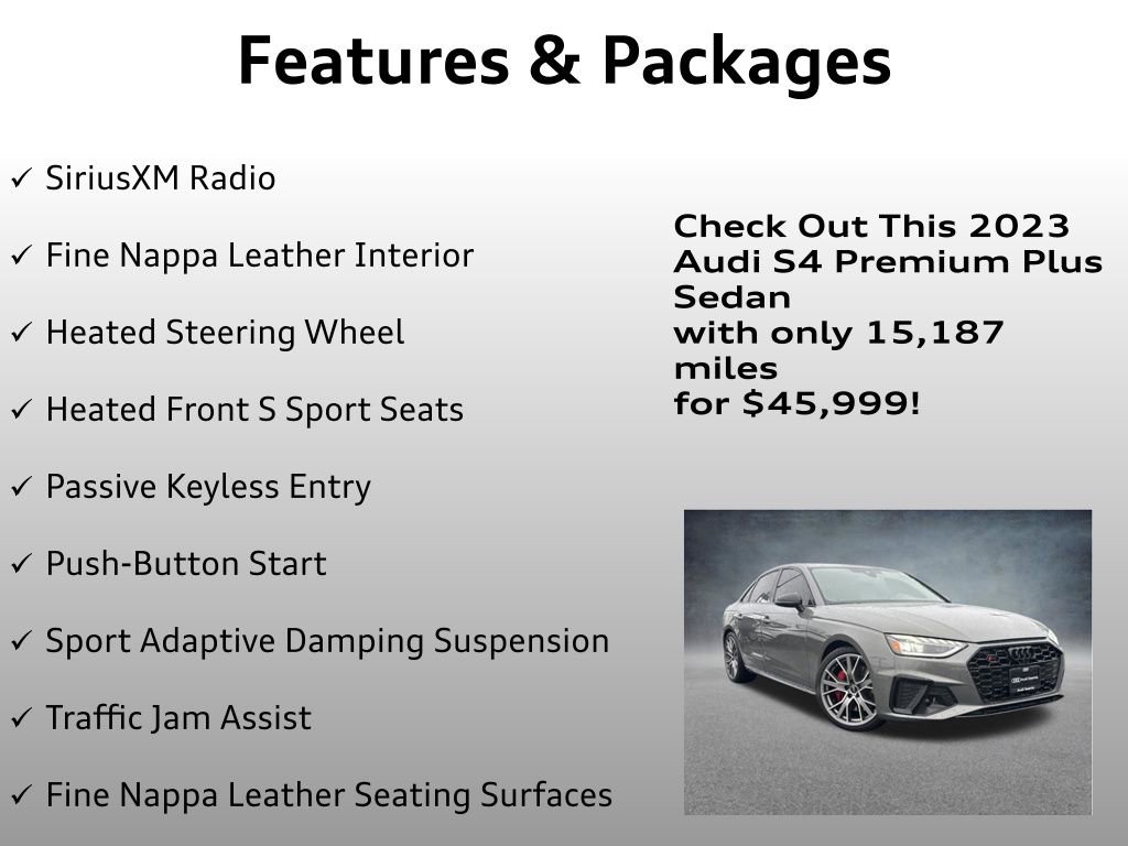 Used 2023 Audi S4 Premium Plus w/ Premium Plus Package AWD/4WD image 12