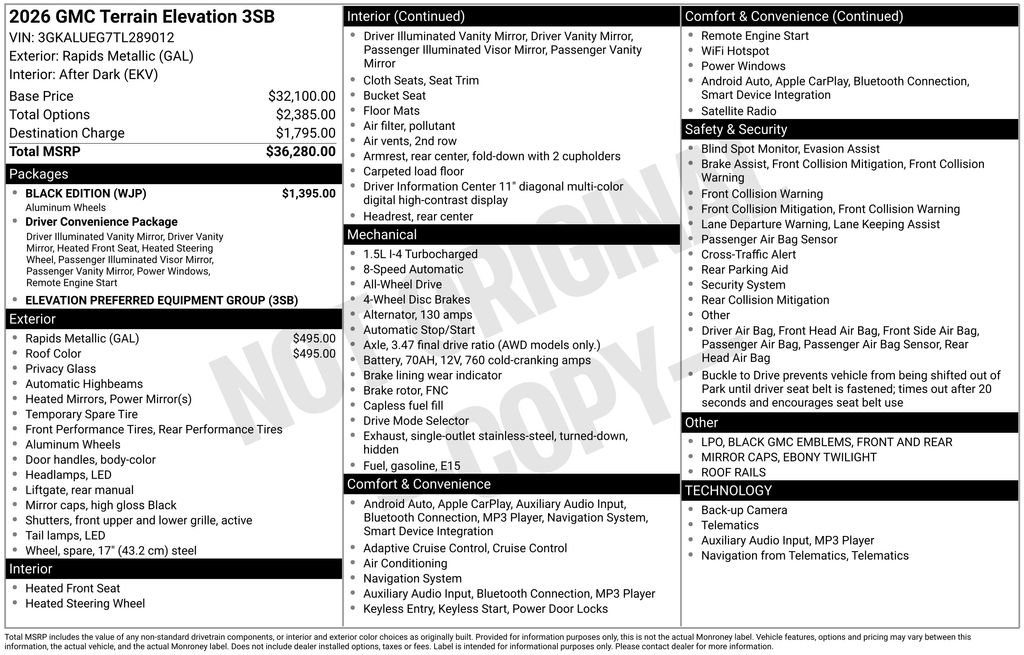 New 2026 GMC Terrain Elevation w/ Black Edition image 41