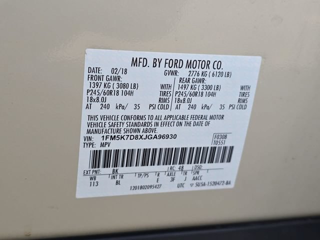 Used 2018 Ford Explorer XLT w/ Equipment Group 202A FWD image 38