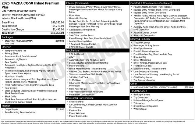Certified 2025 MAZDA CX-50 2.5 Hybrid w/ Weather Package image 6