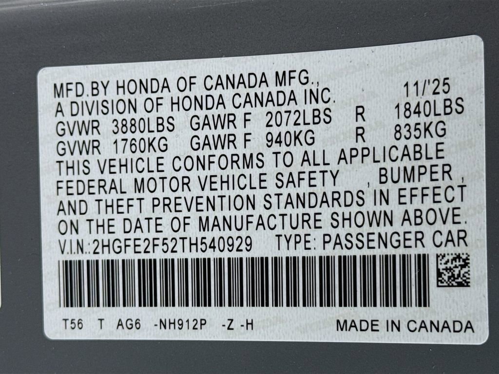 New 2026 Honda Civic Sport image 29