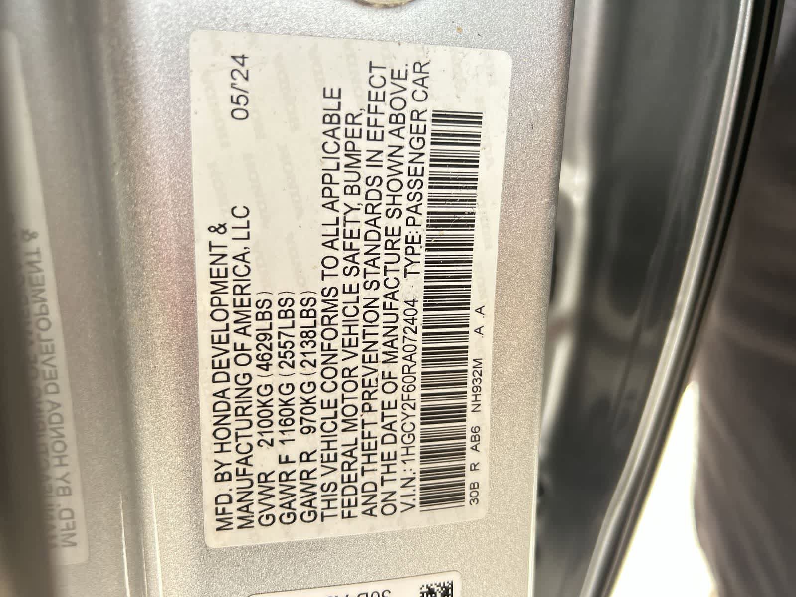 Certified 2024 Honda Accord EX-L image 2