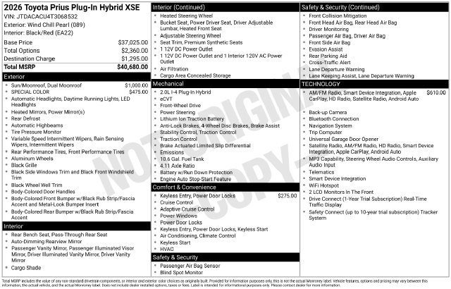 Used 2026 Toyota Prius Plug-In Hybrid FWD image 2