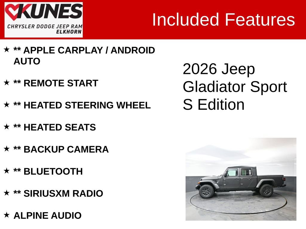 New 2026 Jeep Gladiator Sport image 2