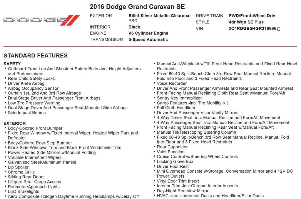 Used 2016 Dodge Grand Caravan SE FWD image 16