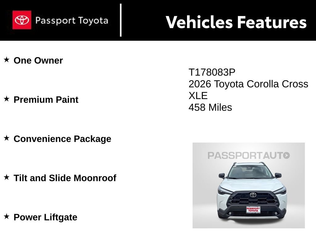 Used 2026 Toyota Corolla Cross XLE w/ Convenience Package AWD/4WD image 11