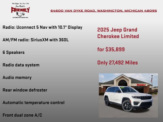 Used 2025 Jeep Grand Cherokee Limited w/ Black Appearance Package AWD/4WD image 10