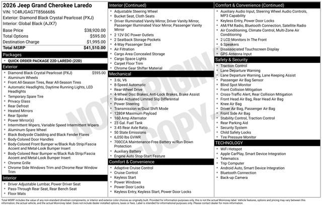 New 2026 Jeep Grand Cherokee Laredo RWD image 34
