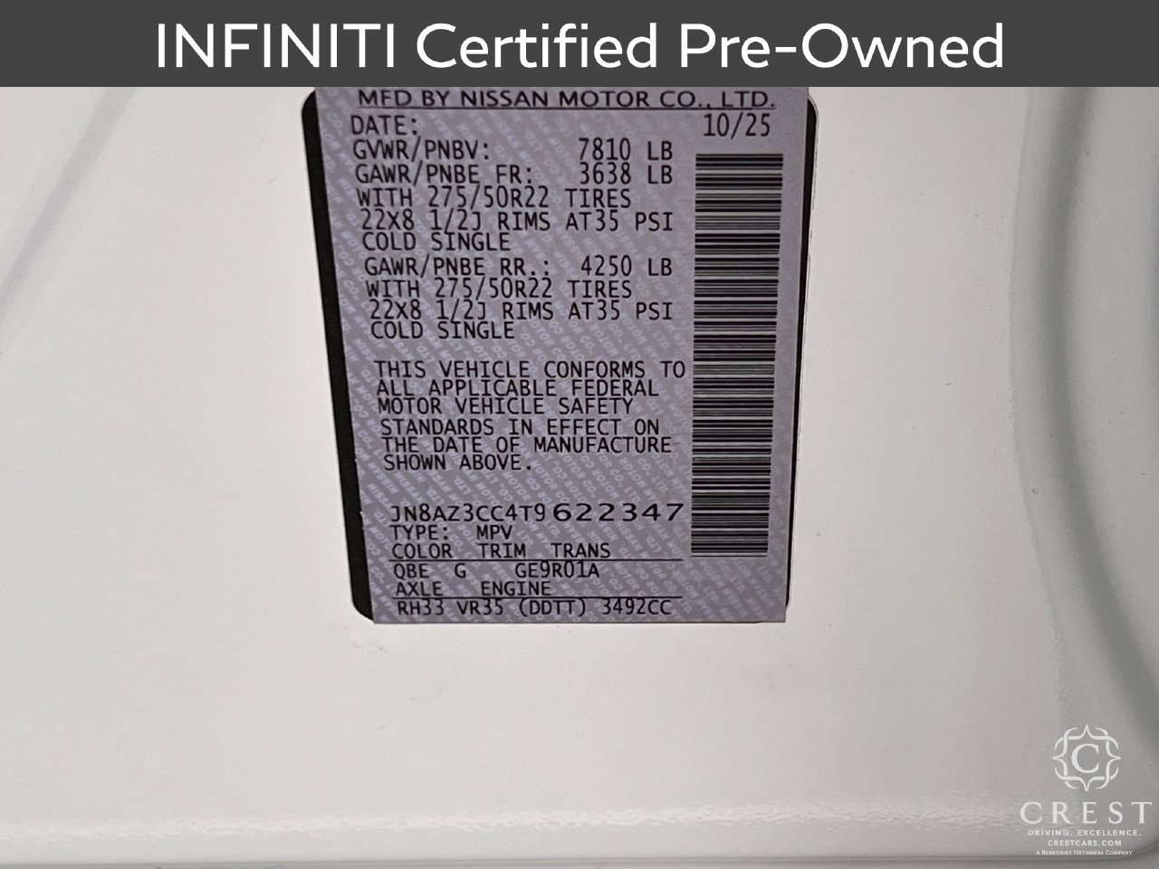 Certified 2026 INFINITI QX80 Autograph w/ Premium Cargo Package AWD/4WD image 34