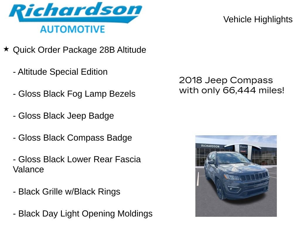 Used 2018 Jeep Compass Altitude w/ Popular Equipment Group image 11