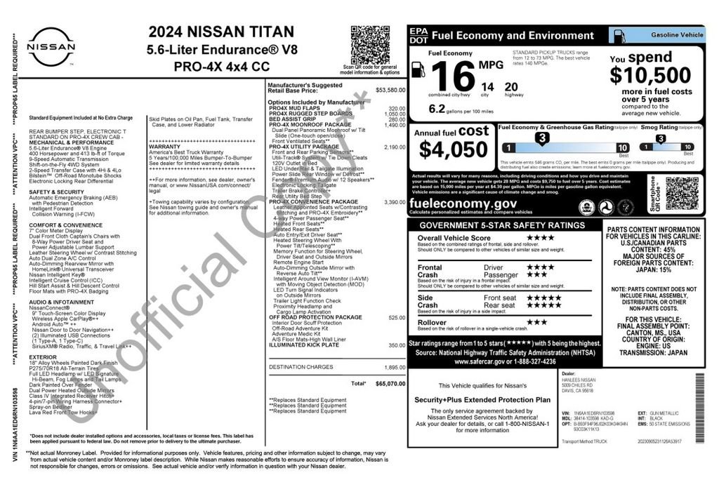 Used 2024 Nissan Titan PRO-4X w/ Pro-4x Convenience Package AWD/4WD image 3
