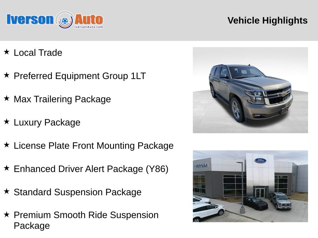 Used 2017 Chevrolet Tahoe LT w/ Luxury Package AWD/4WD image 2