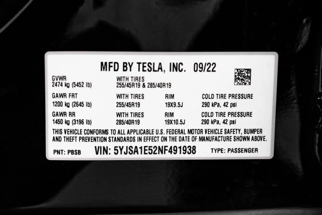 Used 2022 Tesla Model S Standard Range AWD/4WD image 61