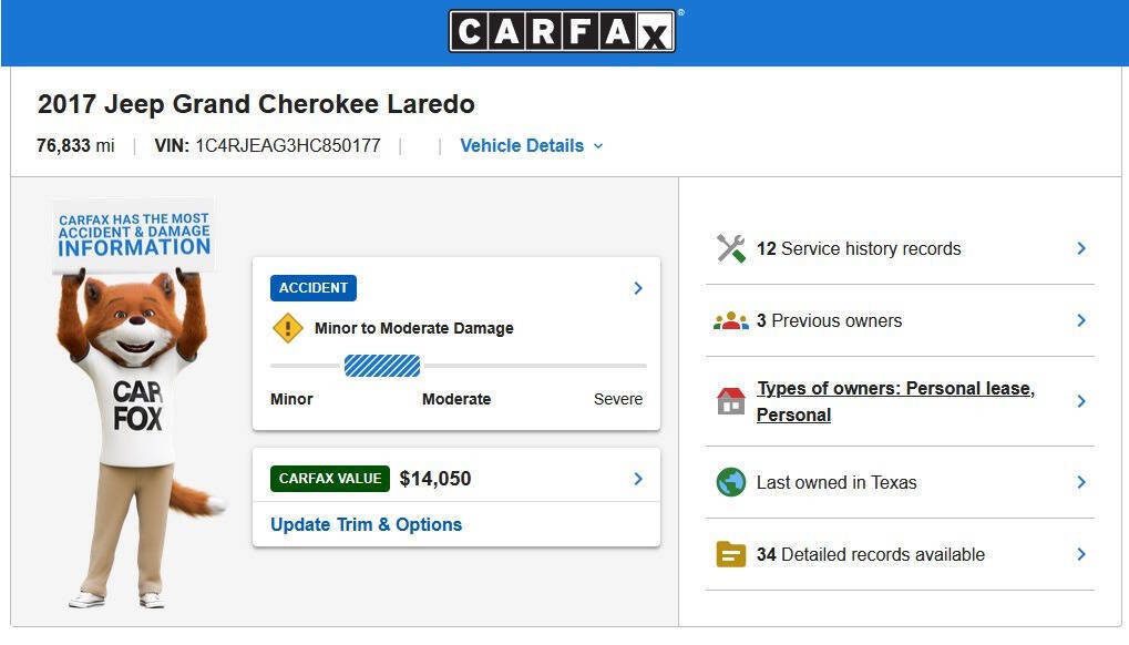 Used 2017 Jeep Grand Cherokee Laredo RWD image 2