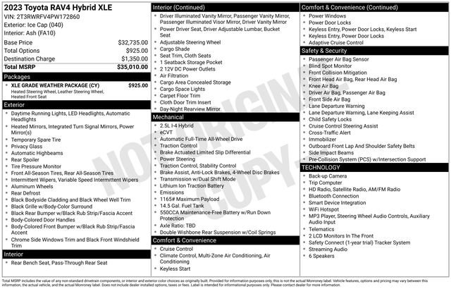 Used 2023 Toyota RAV4 XLE w/ XLE Grade Weather Package AWD/4WD image 8