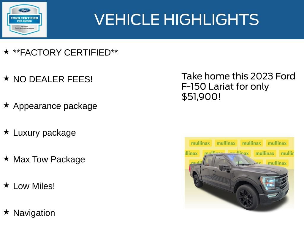 Certified 2023 Ford F150 Lariat w/ Equipment Group 502A High AWD/4WD image 12