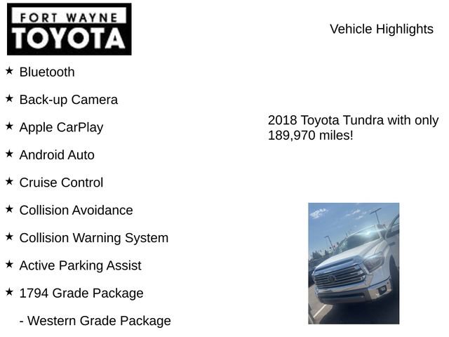 Used 2018 Toyota Tundra 1794 Edition AWD/4WD image 7