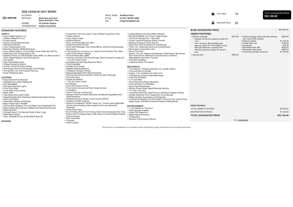 Used 2022 Lexus IS 350 F Sport w/ Memory Package image 9