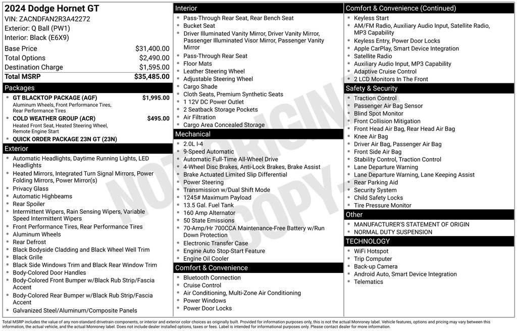 Used 2024 Dodge Hornet GT w/ GT Blacktop Package image 7