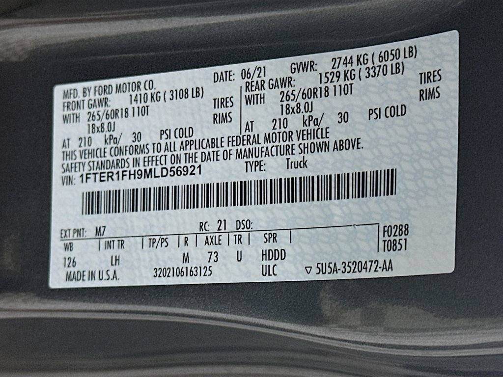 Used 2021 Ford Ranger XL w/ Equipment Group 101A High image 36