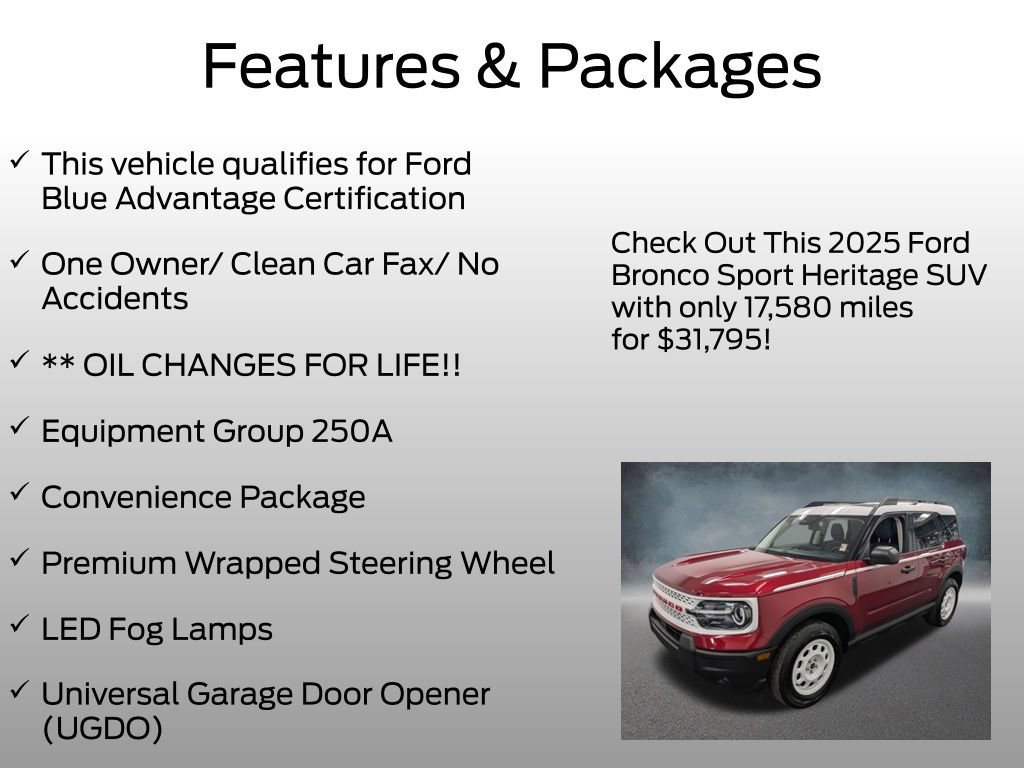 Certified 2025 Ford Bronco Sport Heritage w/ Convenience Package AWD/4WD image 4
