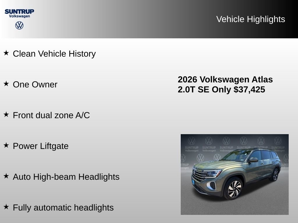 Used 2026 Volkswagen Atlas SE AWD/4WD image 7