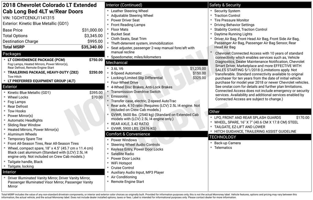 Used 2018 Chevrolet Colorado LT w/ LT Convenience Package image 28