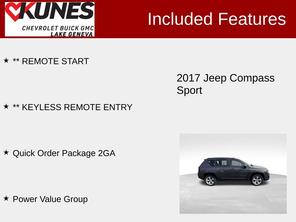Used 2017 Jeep Compass Sport w/ Power Value Group image 2