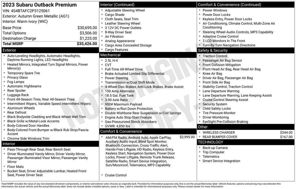 Used 2023 Subaru Outback Premium image 36