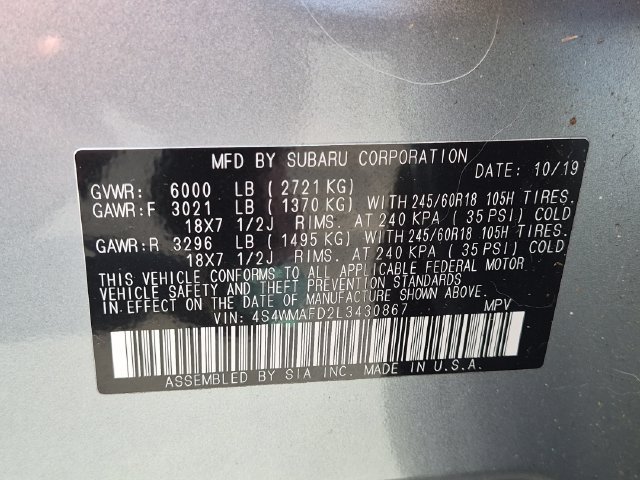 Used 2020 Subaru Ascent Premium w/ Convenience Package AWD/4WD image 24