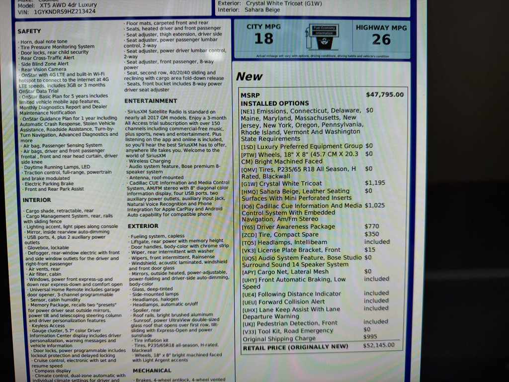 Used 2017 Cadillac XT5 Luxury w/ Driver Awareness Package image 22