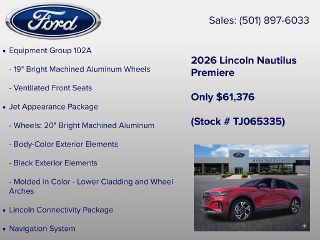 New 2026 Lincoln Nautilus Premier w/ Equipment Group 102A AWD/4WD image 12