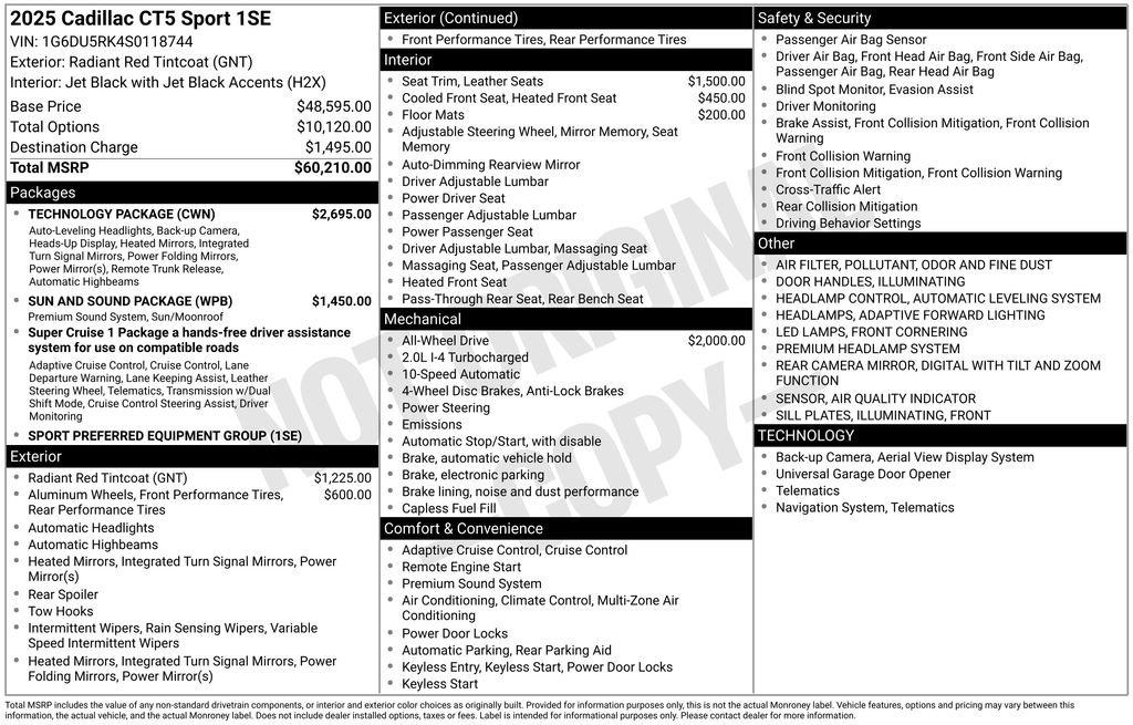 Used 2025 Cadillac CT5 Sport w/ Technology Package image 41