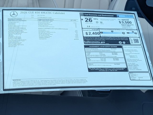 New 2026 Mercedes-Benz CLE 450 4MATIC Cabriolet image 17