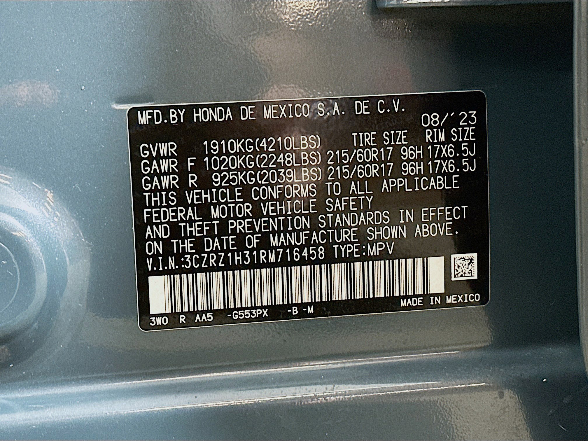 Certified 2024 Honda HR-V LX image 30