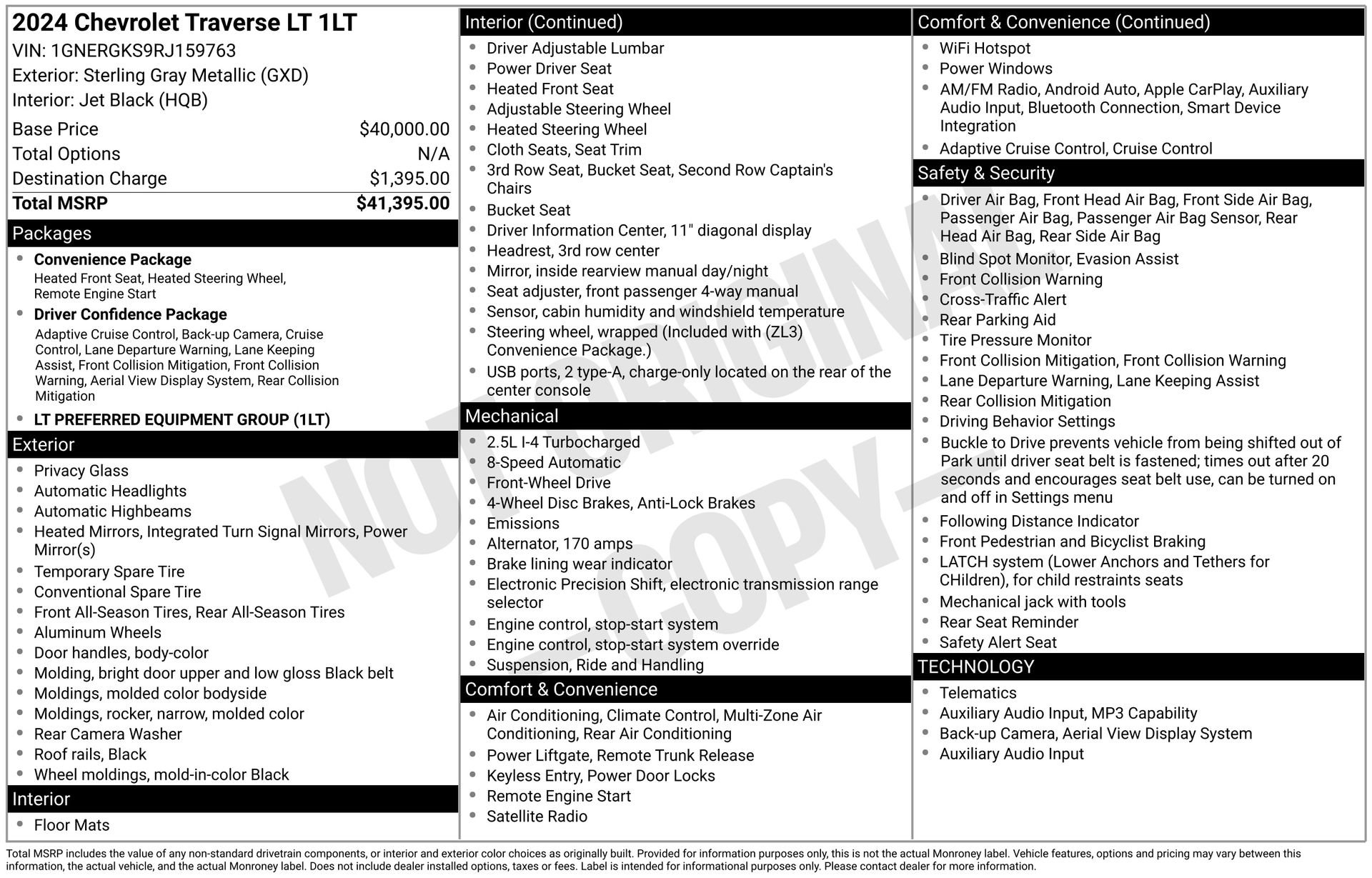 Used 2024 Chevrolet Traverse LT image 18
