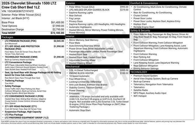 Used 2026 Chevrolet Silverado 1500 LTZ AWD/4WD image 2