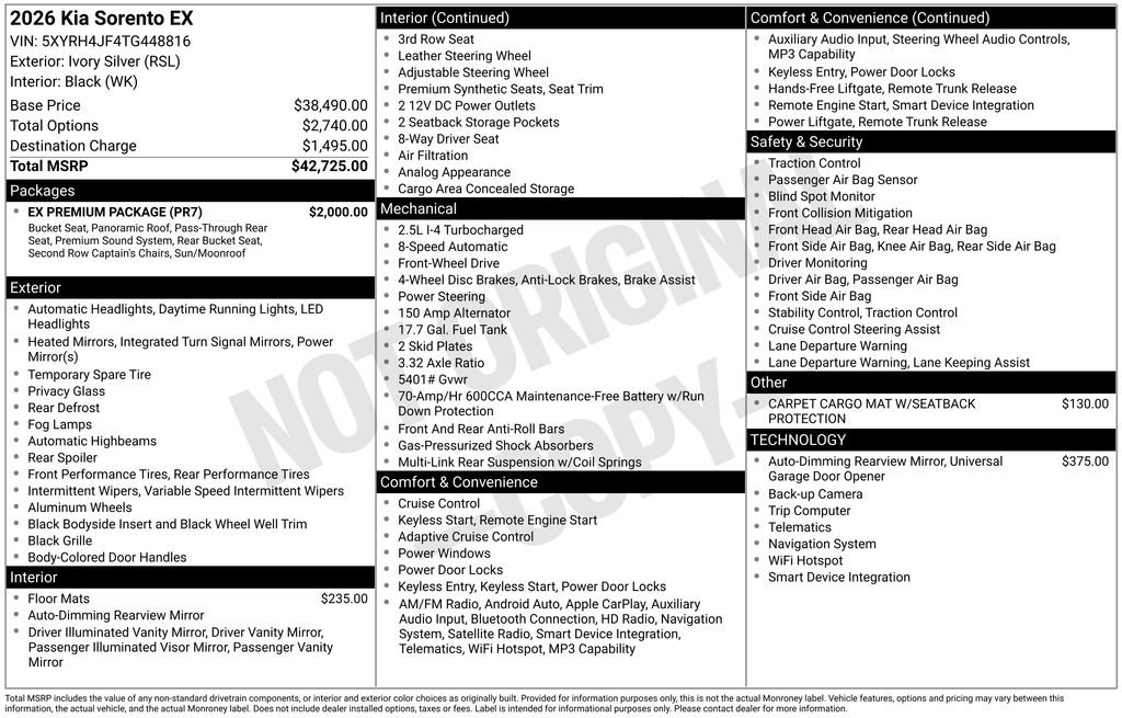 New 2026 Kia Sorento EX w/ EX Premium Package FWD image 6