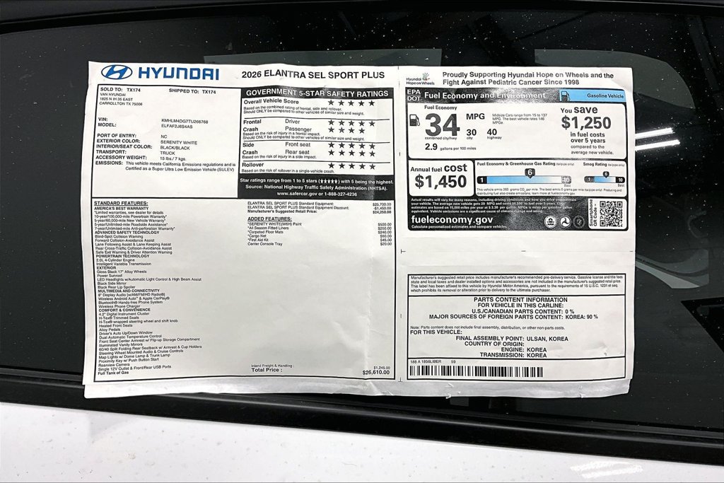 New 2026 Hyundai Elantra SEL Sport FWD image 31