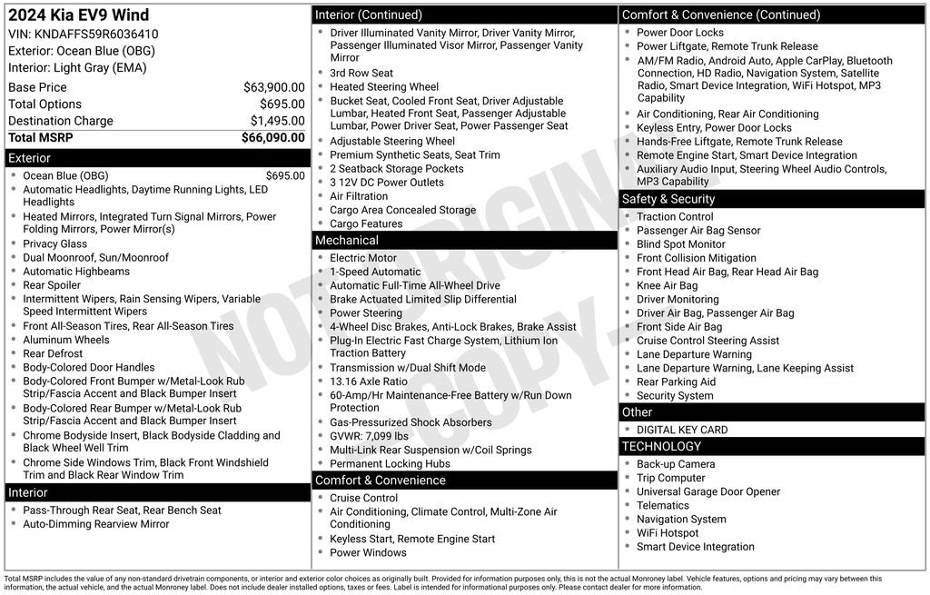 Certified 2024 Kia EV9 Wind AWD/4WD image 32