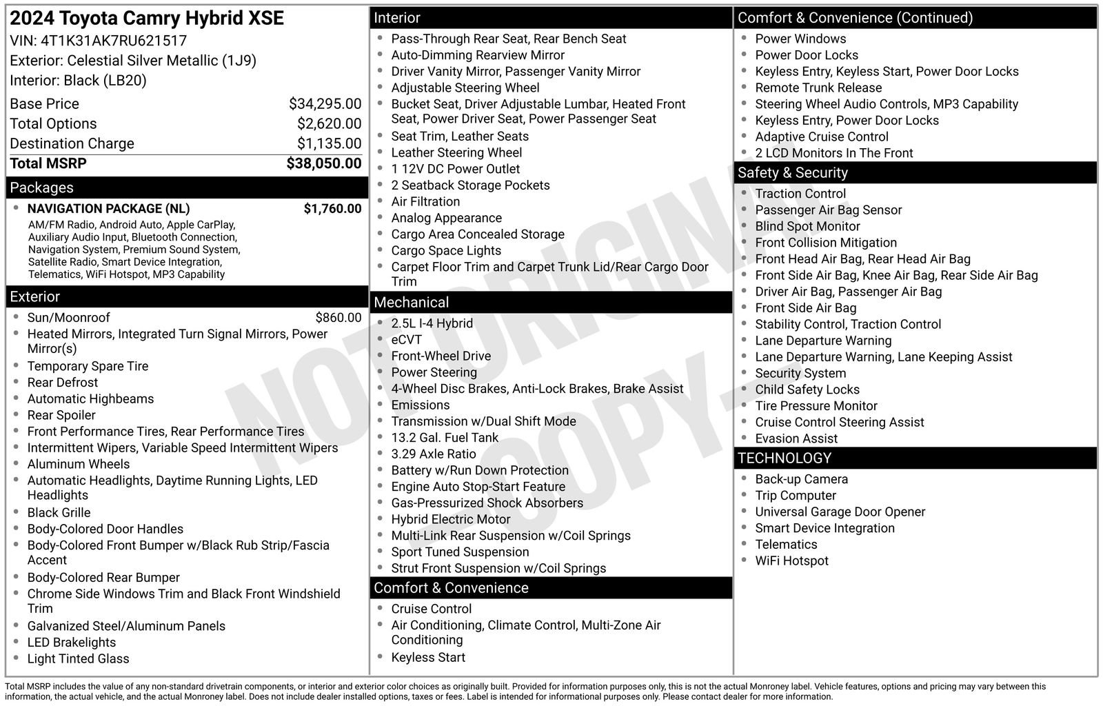 Used 2024 Toyota Camry XSE w/ Navigation Package FWD image 6