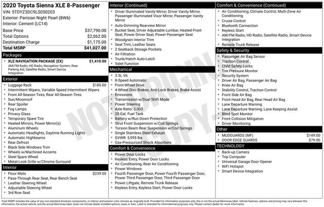 Used 2020 Toyota Sienna XLE w/ XLE Navigation Package image 15