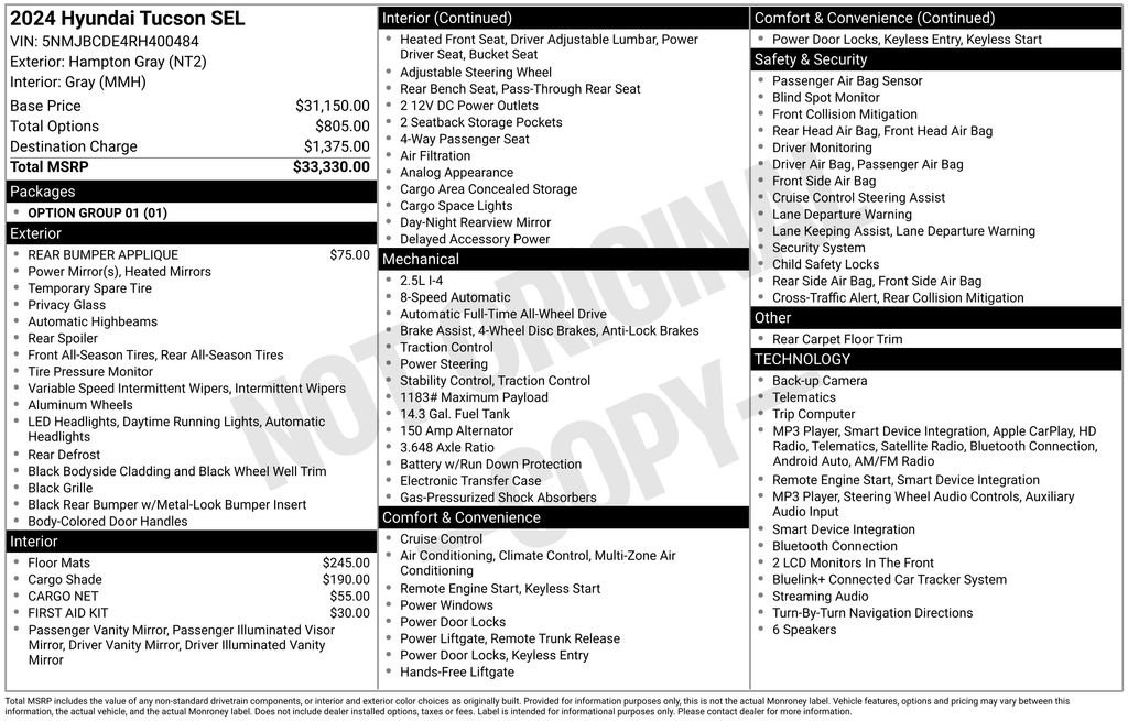 Certified 2024 Hyundai Tucson SEL AWD/4WD image 36
