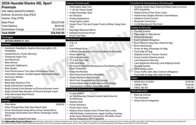 Used 2026 Hyundai Elantra SEL Sport Premium FWD image 33