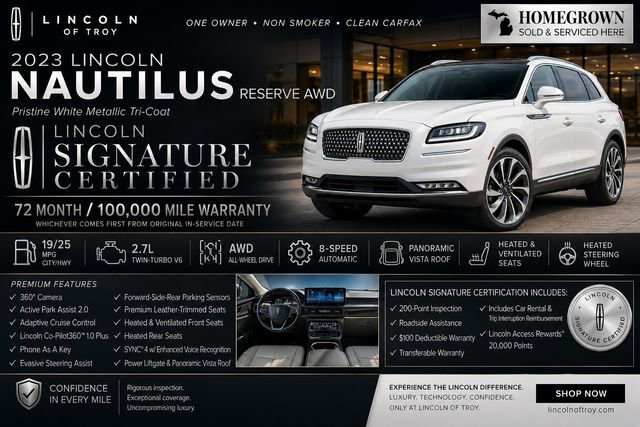 Certified 2023 Lincoln Nautilus Reserve w/ Equipment Group 201A AWD/4WD image 3