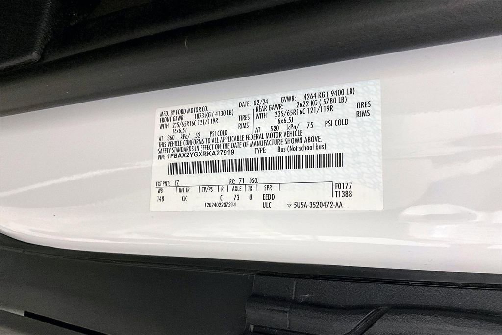 Certified 2024 Ford Transit 350 XLT image 26