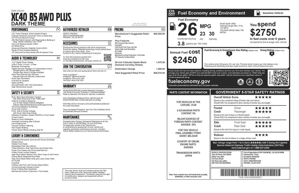 Used 2025 Volvo XC40 B5 Plus image 3