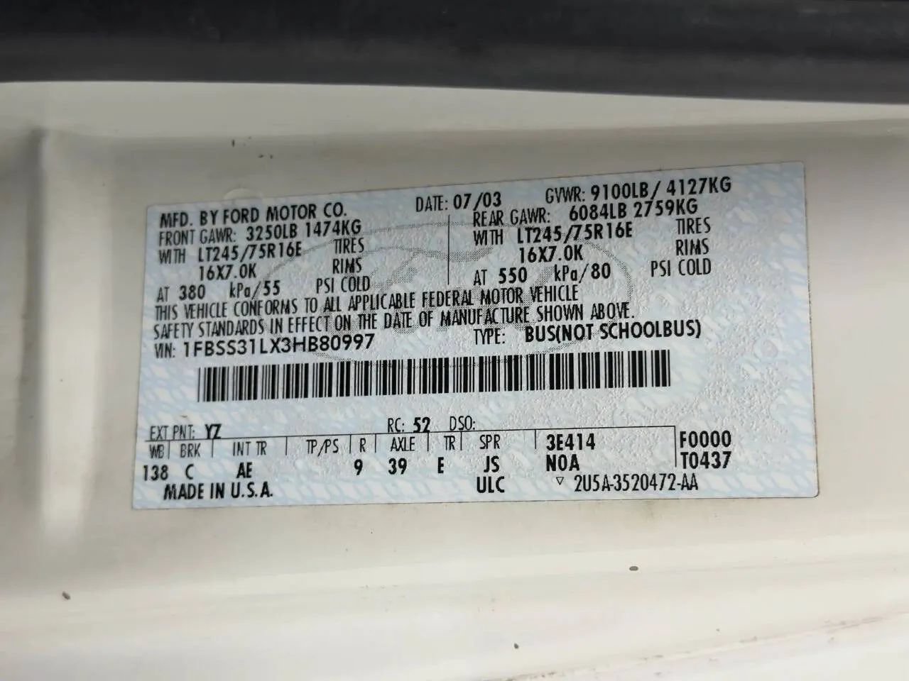Used 2003 Ford E-350 and Econoline 350 XL RWD image 44