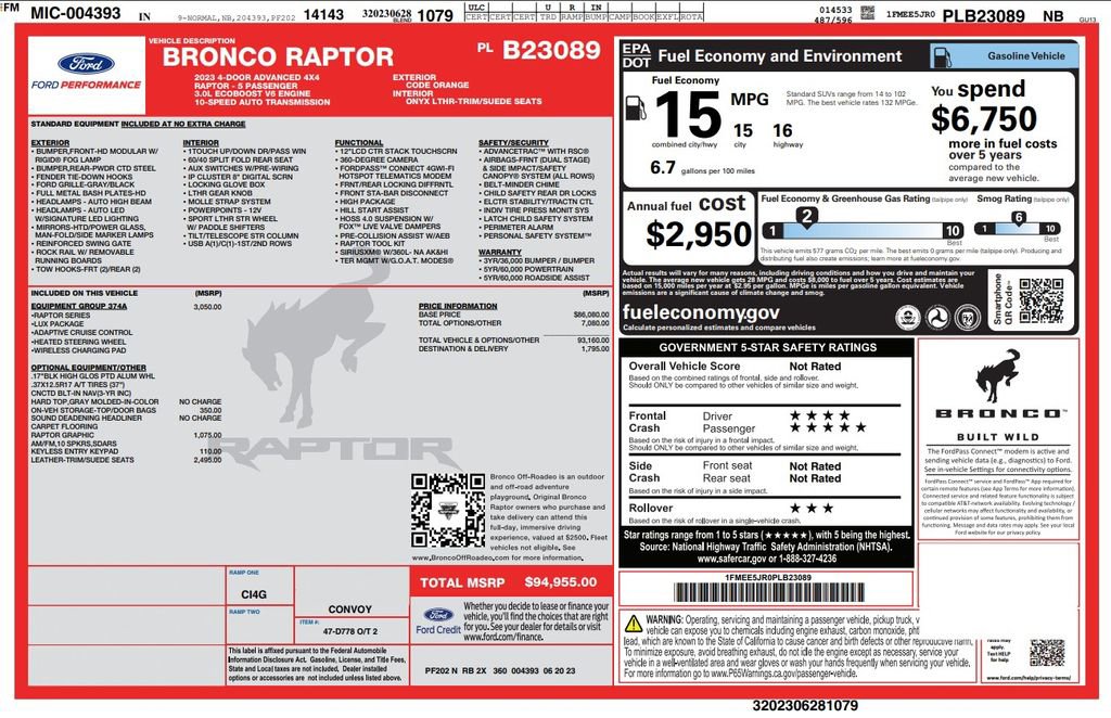 Used 2023 Ford Bronco Raptor image 5